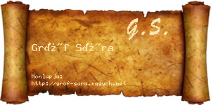 Gróf Sára névjegykártya