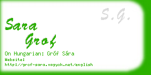 sara grof business card